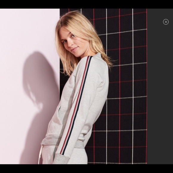 Sundry Jackets & Blazers - Sundry Gray Stripe Trim Track Jacket